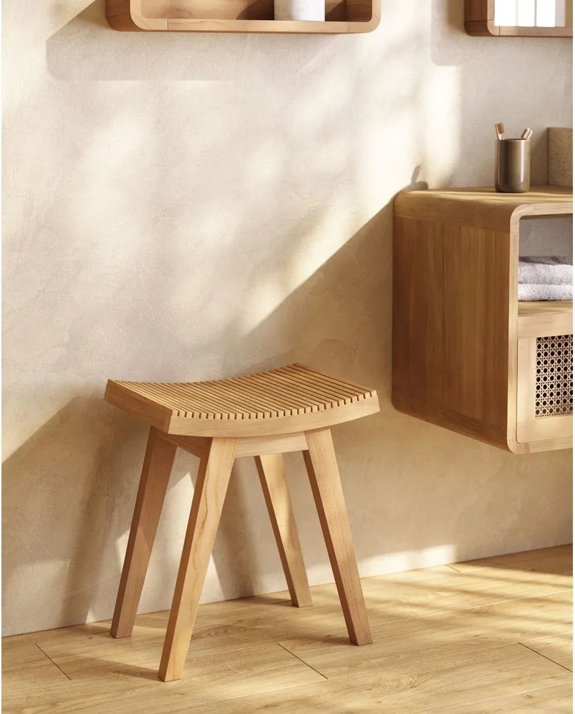 Natúr színű teakfa ülőke Vicentina – Kave Home