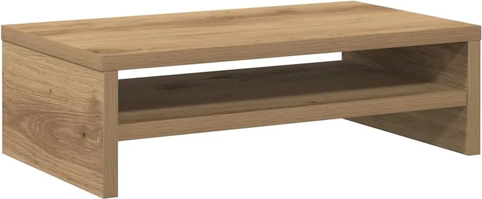 vidaXL Kézműves tölgy színű szerelt fa monitorállvány 42x24x13 cm