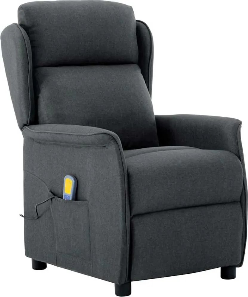 vidaXL Masszázsszék párnával Sötétszürke 93.5 x 67.5 x 101.5 cm szövet