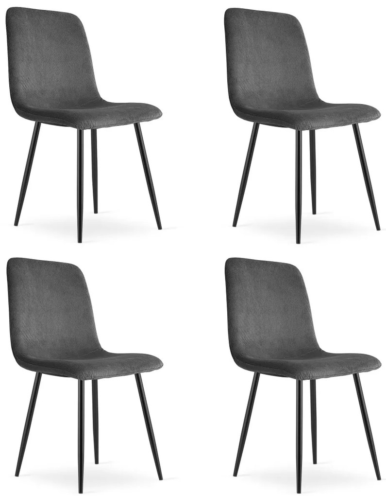 Szürke étkezőszék RIFT fekete lábakkal