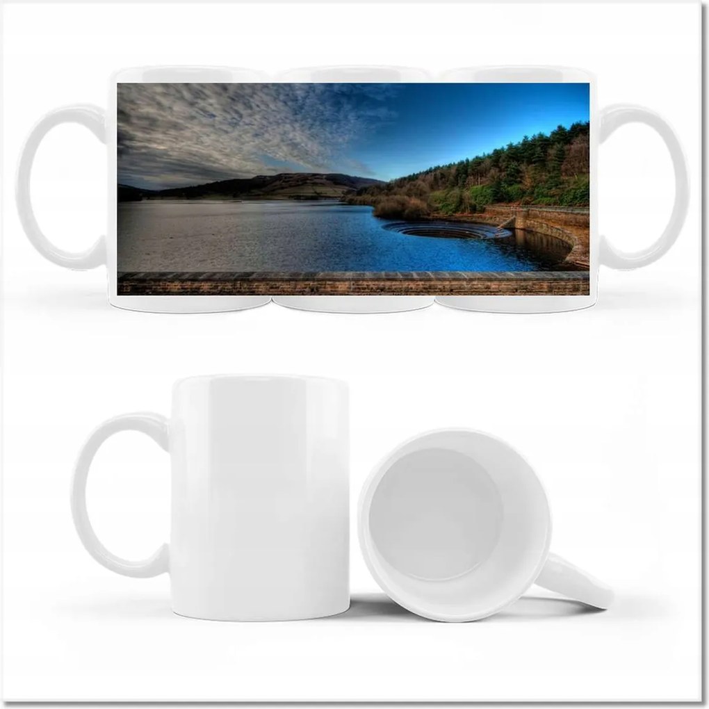 Fényképes bögre Apró felhők Erdő Természet