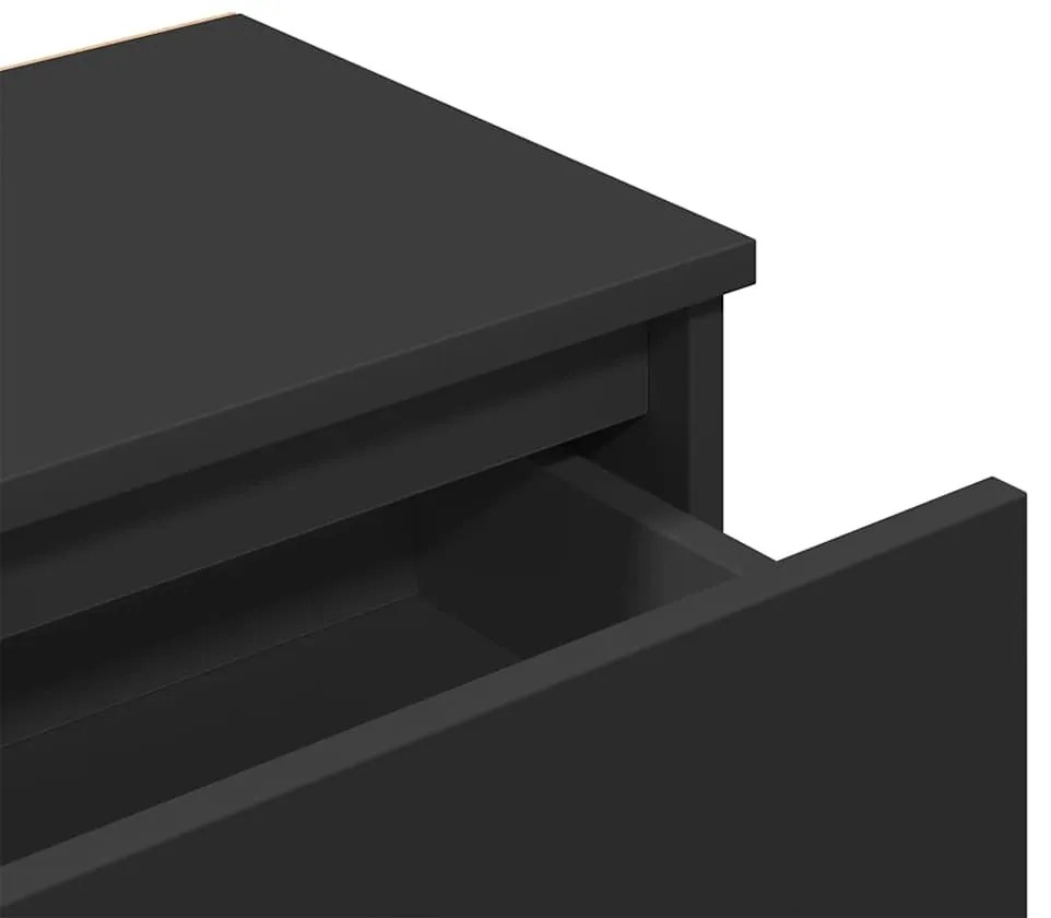 2 db fekete szerelt fa éjjeliszekrény 40 x 30 x 39 cm