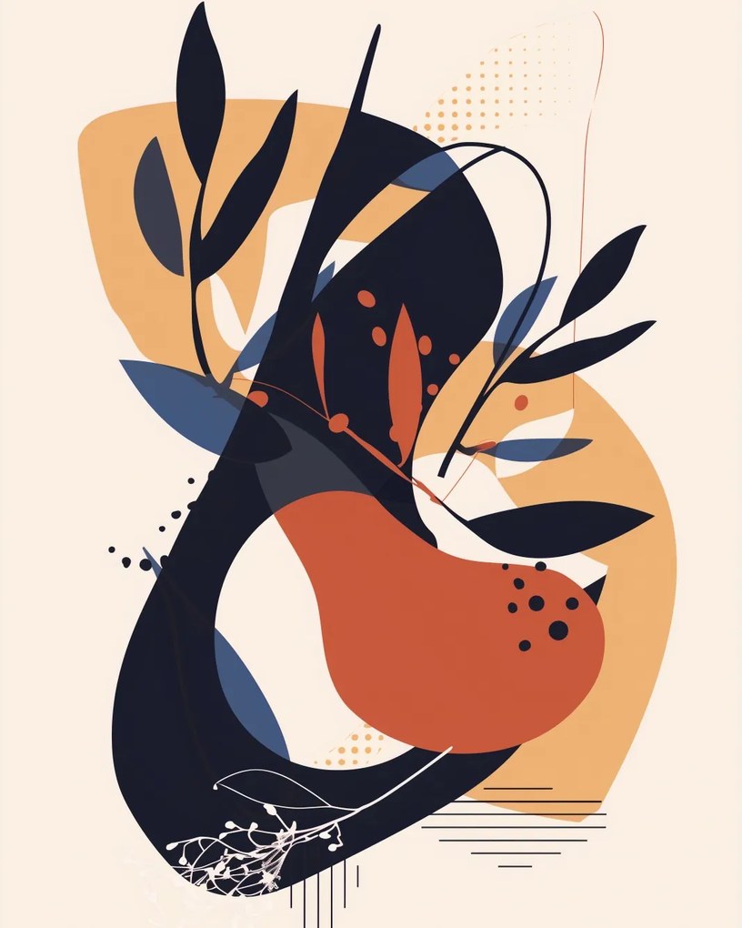 Poszter 40x50cm Absztrakt Botanika Mozgásban