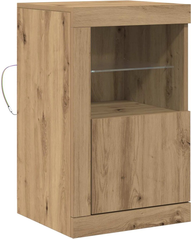 vidaXL LED tálaló Artisan tölgy 41 x 37 x 67 cm Faanyag