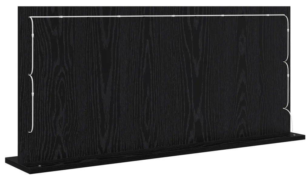Tükör LED világítással Fekete tölgy 100x45x18 cm