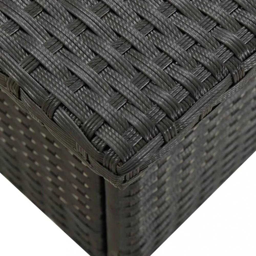 fekete polyrattan teázóasztal 50 x 50 x 47 cm