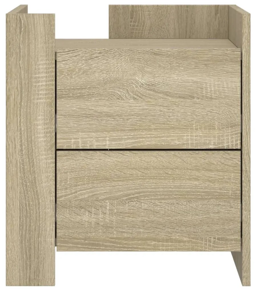 Sonoma tölgy színű szerelt fa éjjeliszekrény 45 x 50 x 50 cm