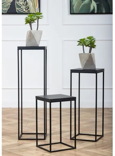 BASICLOFT virágtartó állvány 80x24 cm fekete