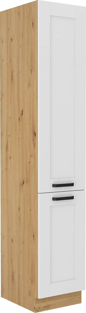 Magas szekrény, fehér/artisan tölgy, LULA 40 DK-210 2F