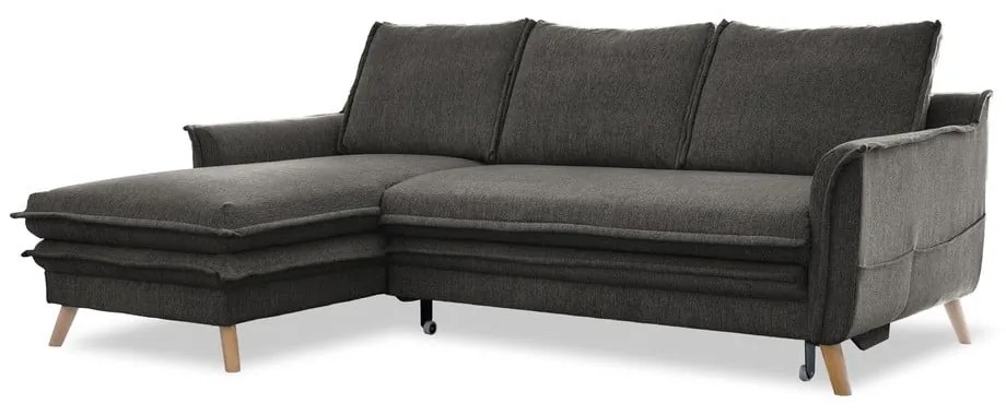 Sötétszürke kinyitható sarokkanapé (bal oldali) Charming Charlie – Miuform