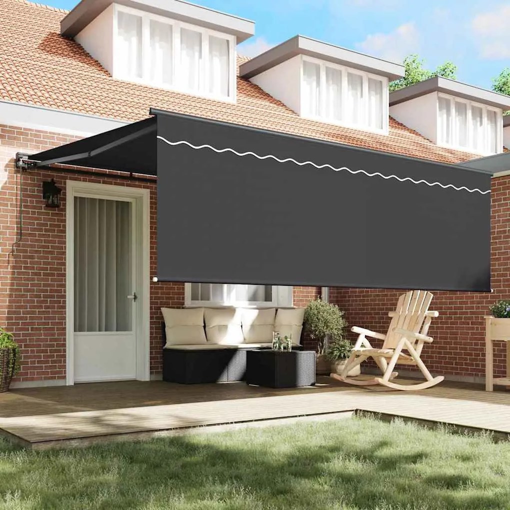 Behúzható napellenző Antracit 400 × 300 cm szövet