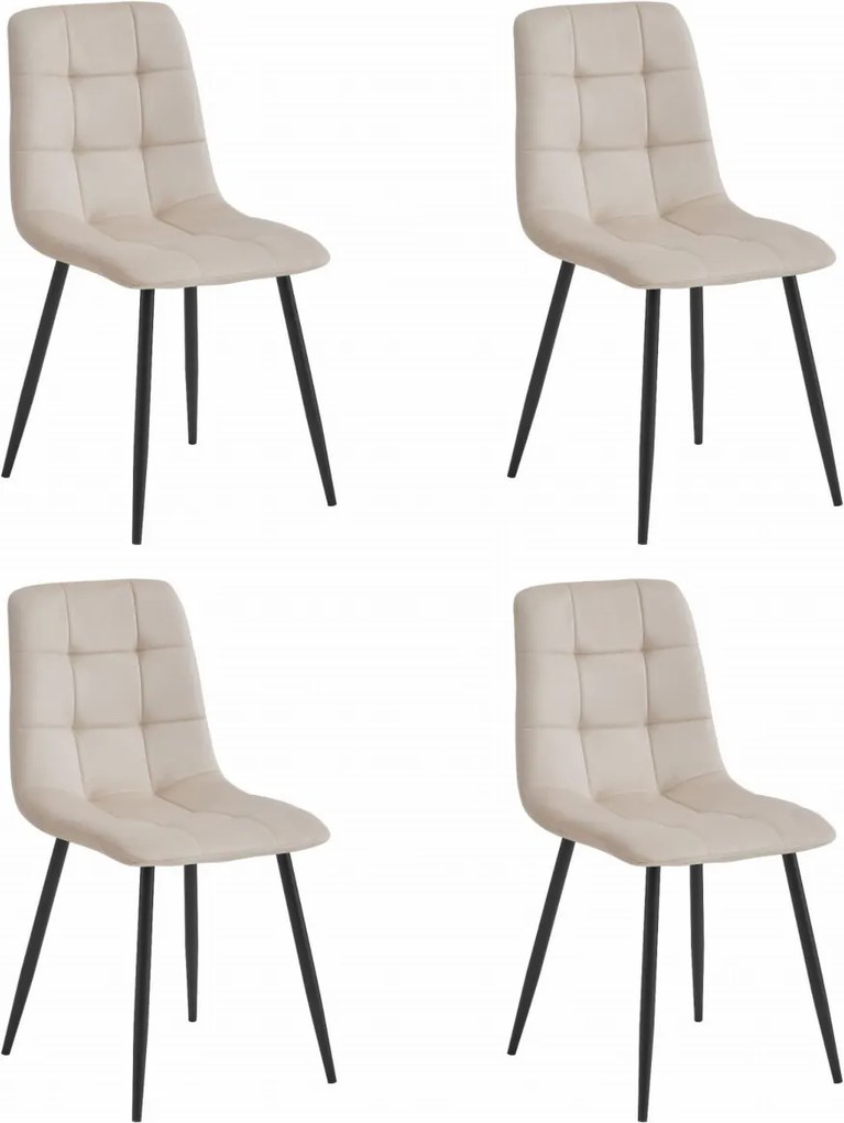 AKCIÓ Bézs bársony szék KARA fekete lábakkal II. osztály