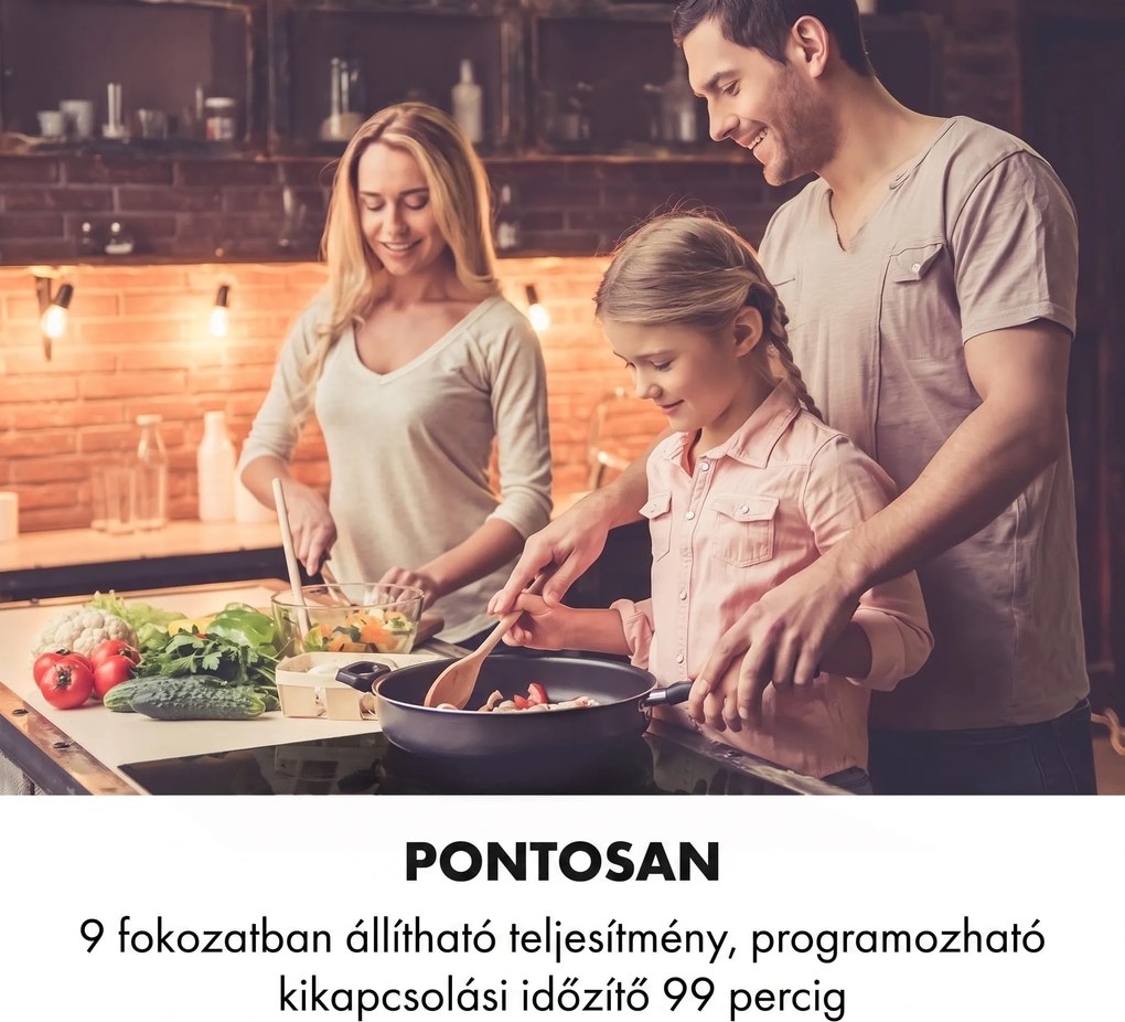 Klarstein Delicatessa 90 Flex, beépített indukciós főzőlap, indukció, 7400 W, 5 zóna, egyedülálló