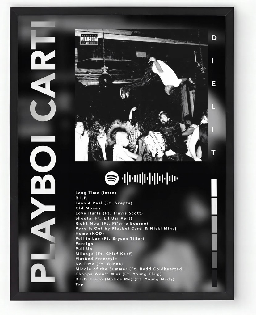 Poszter keretben Album Playboi Carti Die Lit 20x30 cm Ajándék ötlet
