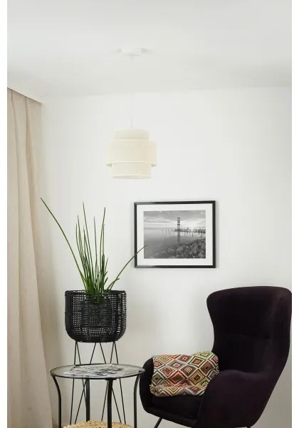 Brilagi - SPACE YUTE lógó 1xE27/15W/230V, 25 cm, krémfehér