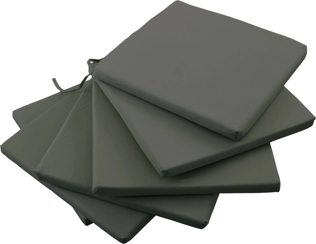 Outsunny 6 darabos Kerti Szék Párna Szett - Kültéri Székpárna Töltettel 3 cm Poliészterből, méret: 42L x 42W cm Sötét Szürke | Aosom