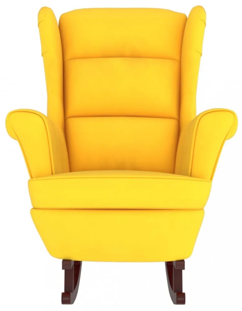 hintaszék, sárga bársony és tömörfa háttámlával