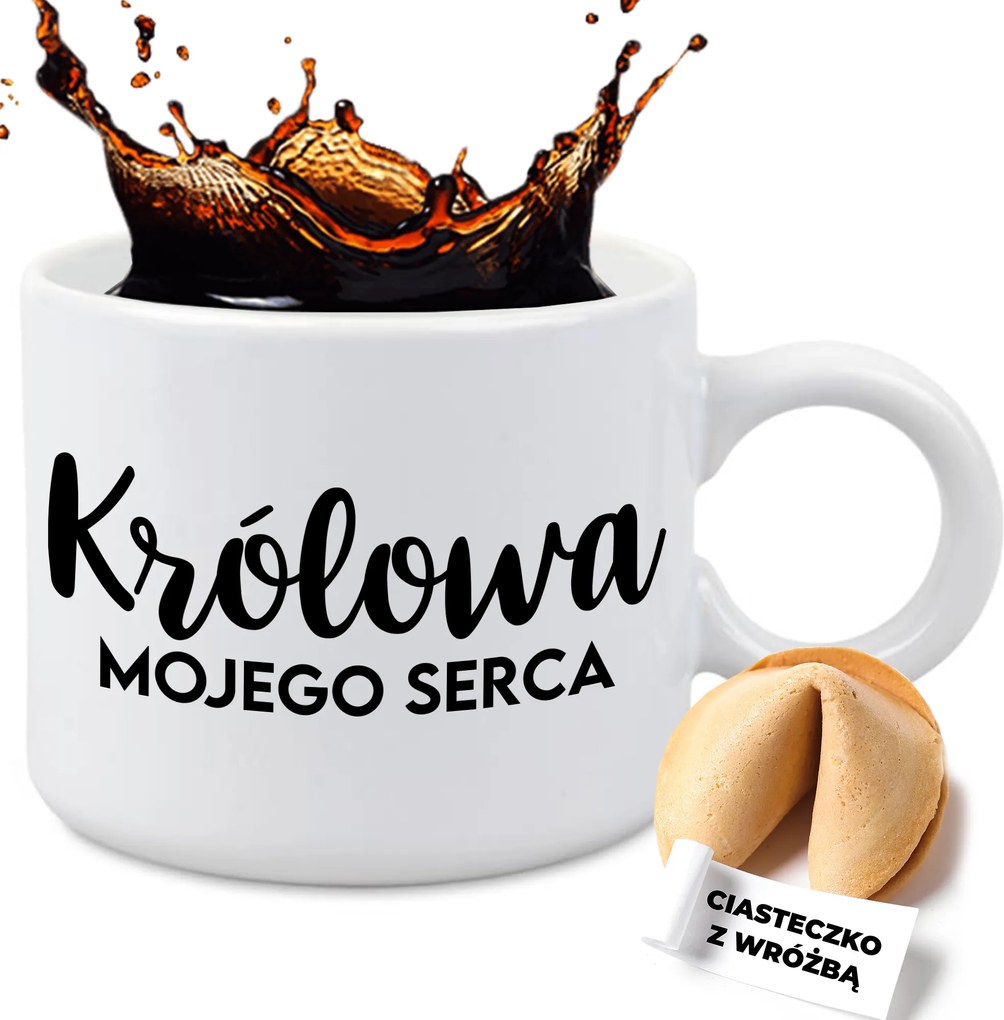 Bögre Fehér 300ml Sütemény Vicces Kütyü Ajándék Valentin nap Szívkirálynő