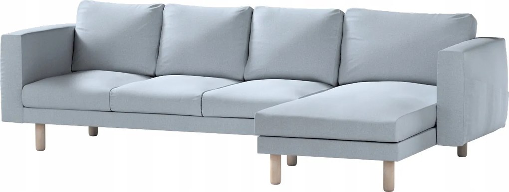 Dekoria Norsborg 4 személyes kanapé huzat Ikea sezlonnal kék
