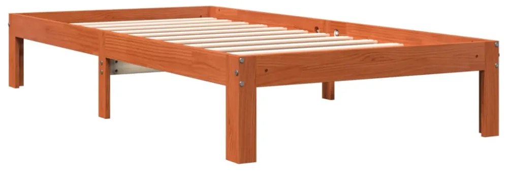 viaszbarna tömör fenyőfa ágy matrac nélkül 90 x 200 cm