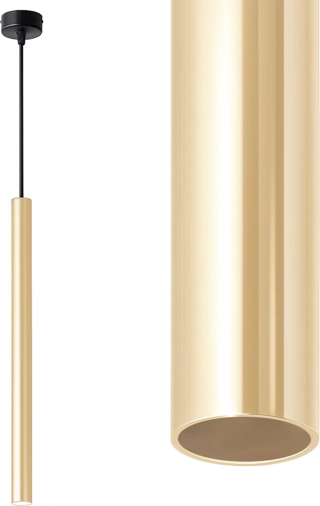 Mennyezeti lámpa Led lógó cső Arany modern G9 Loft glamour Prémium