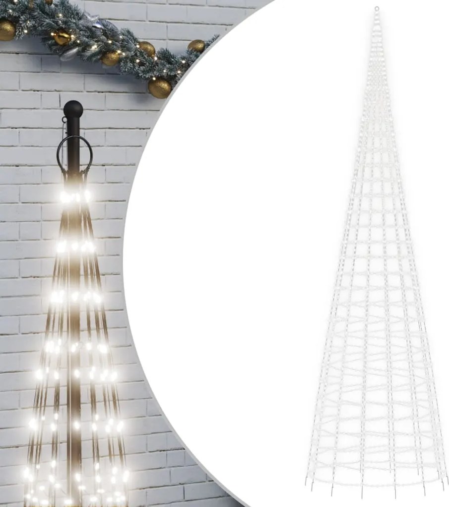 vidaXL hideg fehér LED karácsonyfa zászlórúdra 3000 LED 800 cm