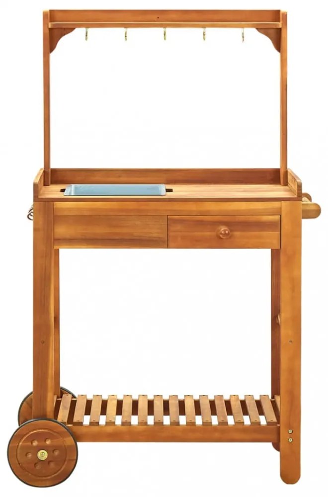 tömör akácfa kerti zsúrkocsi 92 x 43,5 x 141,5 cm
