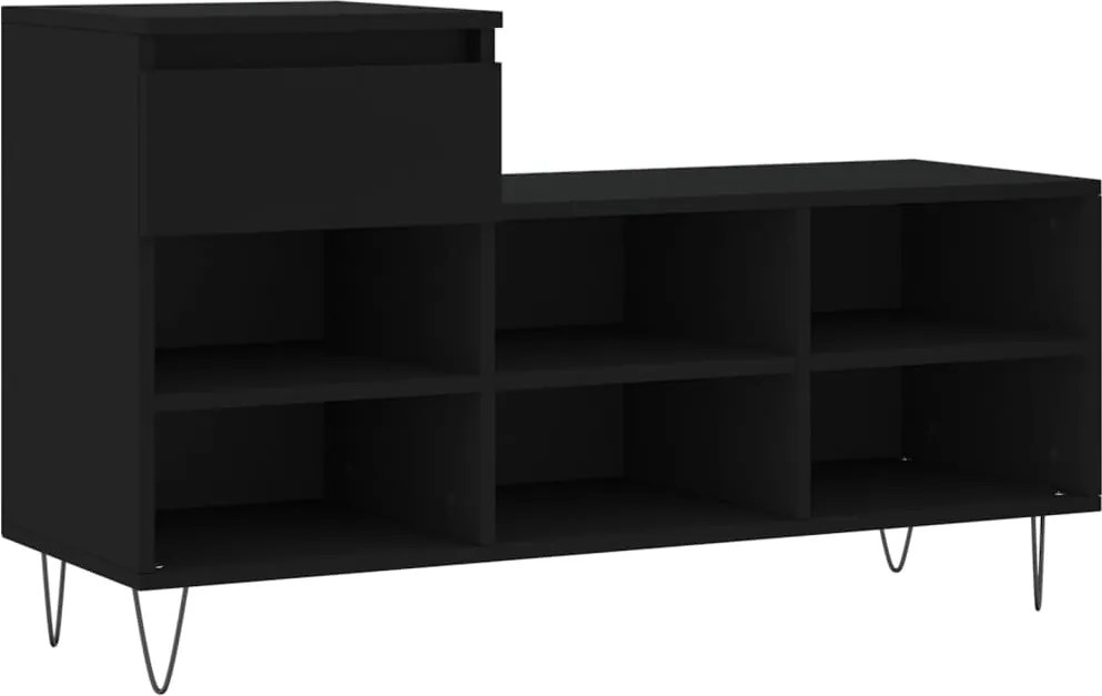 vidaXL fekete szerelt fa cipősszekrény 102x36x60 cm