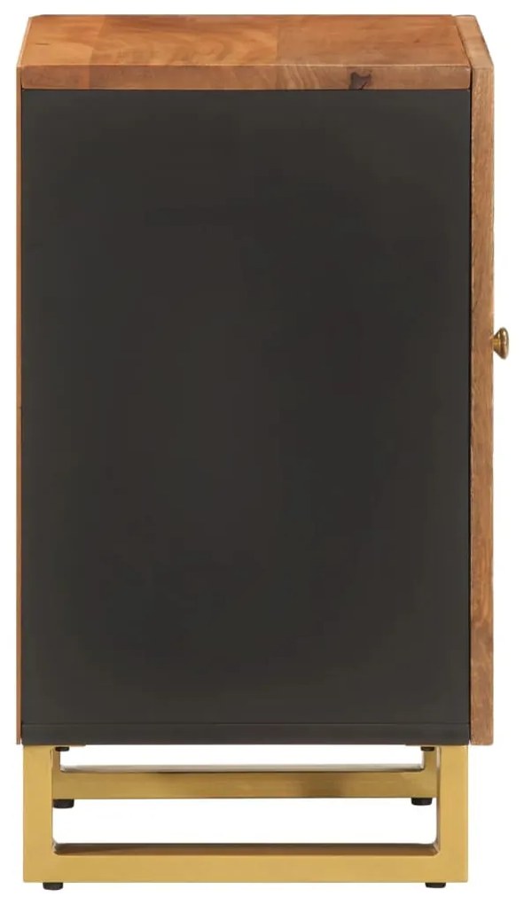 barna és fekete tömör mangófa fürdőszobaszekrény 38x33,5x58 cm