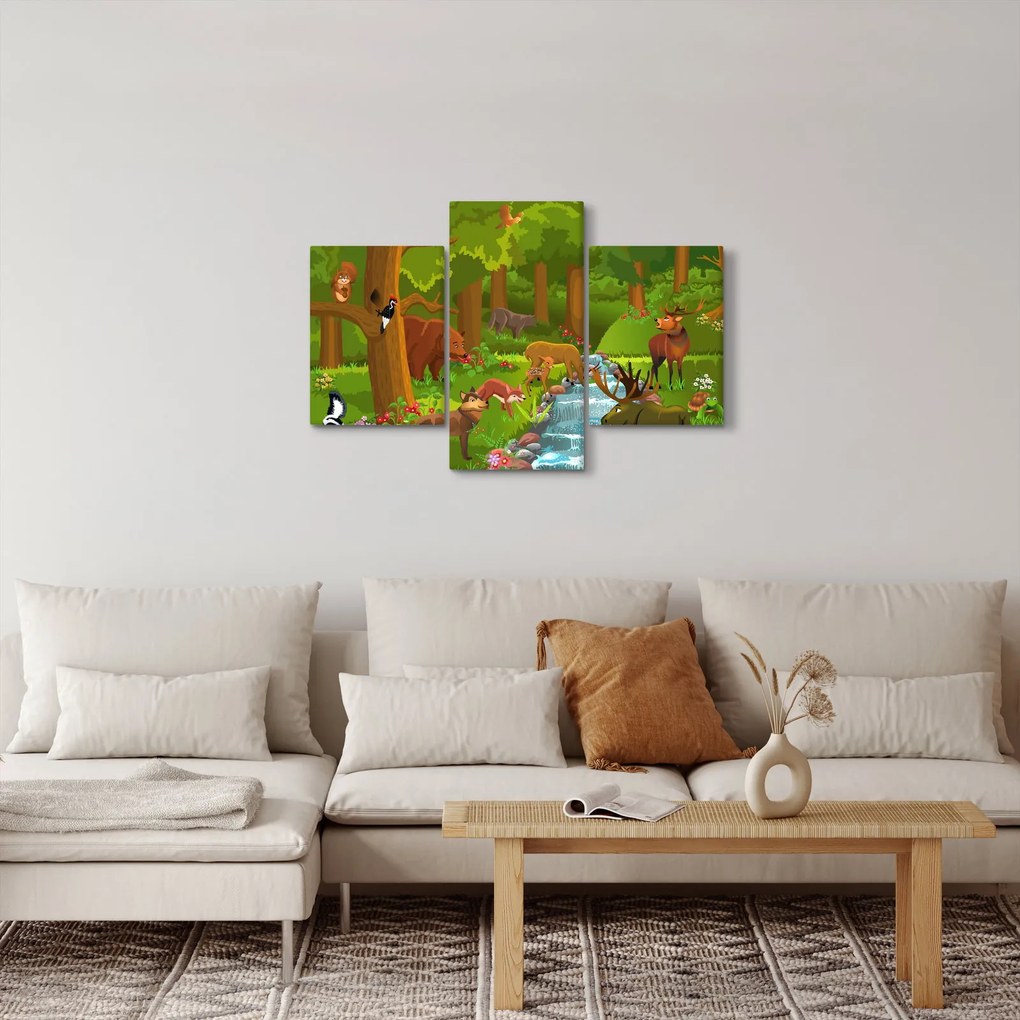 Gyermek kép állatokkal (90x60 cm)