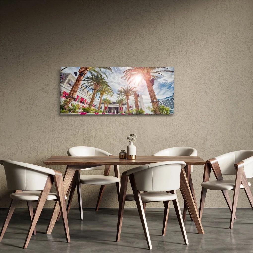 Kép - pálmafák úszómedencével (120x50 cm)