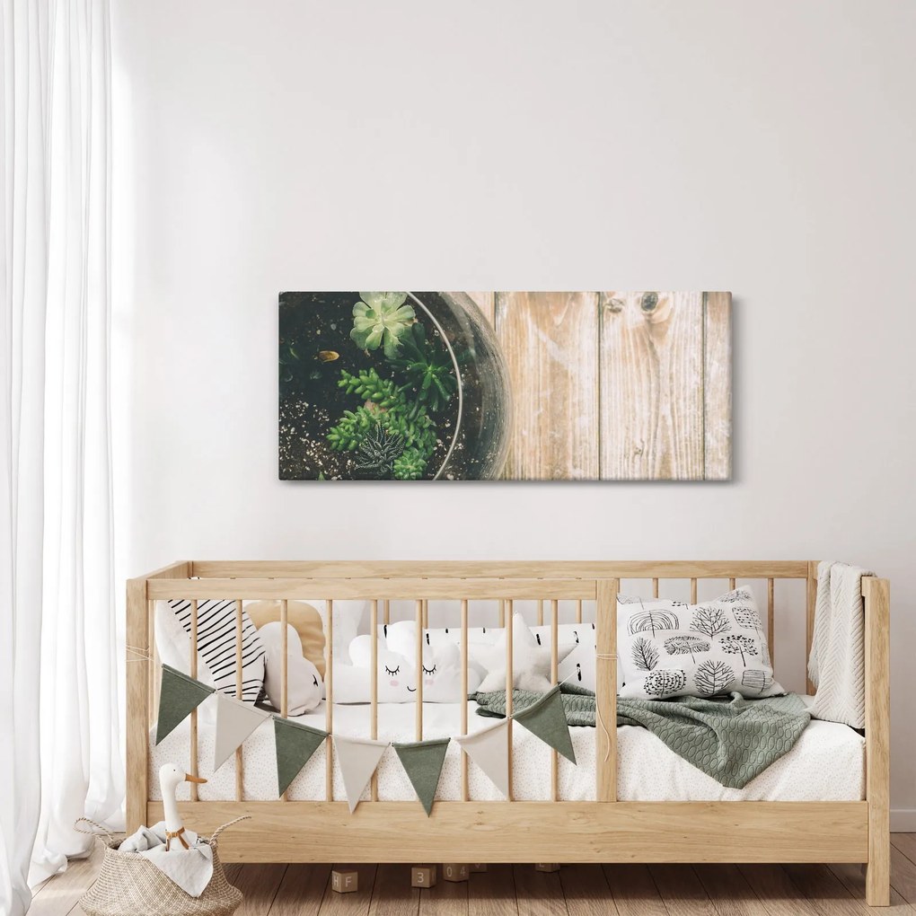 A pozsgás növények képe üvegben (120x50 cm)