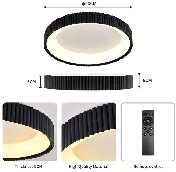 BRILAGI - LED dimmelhető mennyezeti lámpatest FALCON MODERN LED/54W/230V 60 cm fekete + távirányító