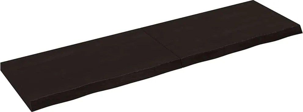 vidaXL sötétbarna kezelt tömör fa fürdőszobai pult 180x50x(2-6) cm