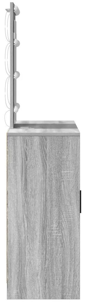LED-es sminktükör Szürke Sonoma 102x33x135 cm