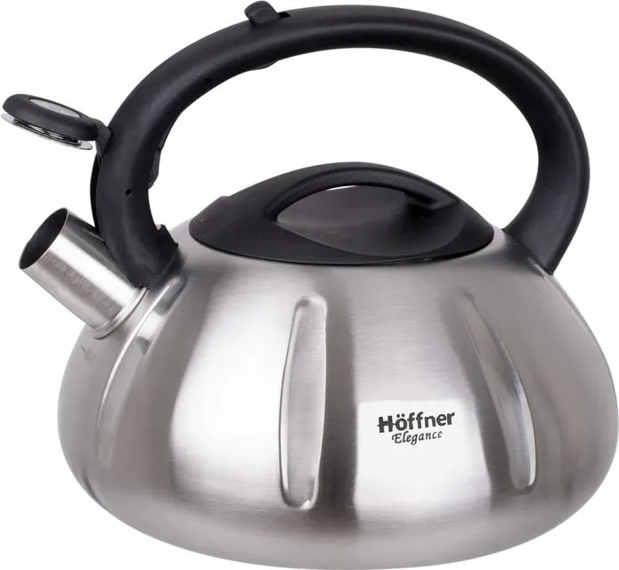 Acél Vízforraló Síppal Ezüst 3L Hoffner Elegance
