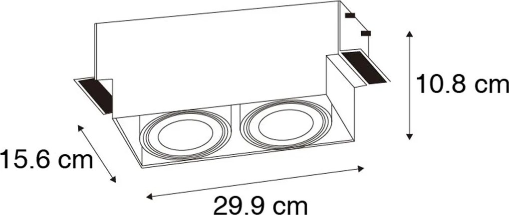 Beépített reflektor fehér GU10 AR111 Trimless 2-lámpás - Oneon