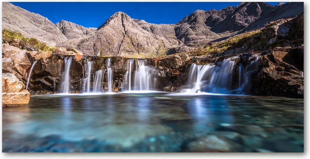 Fotó üvegkép Vízesés a hegyekben 140x70