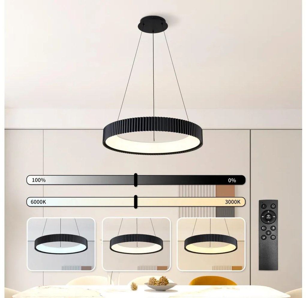 Brilagi - dimmelhető LED függőlámpa kábelen FALCON MODERN LED/54W/230V 60 cm fekete + távirányító