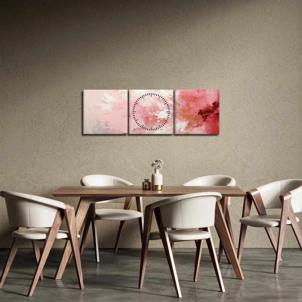 Kép - Rózsaszín absztrakt (órával) (90x30 cm)