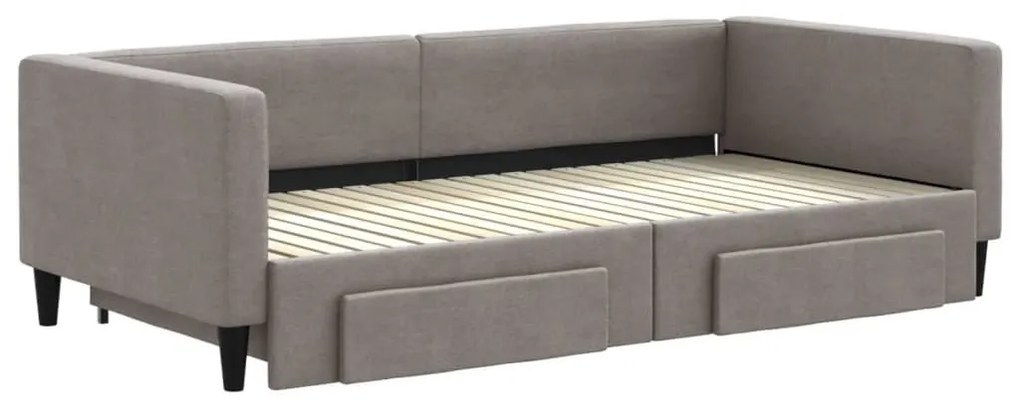 tópszínű kihúzható szövet heverő fiókkal 100 x 200 cm