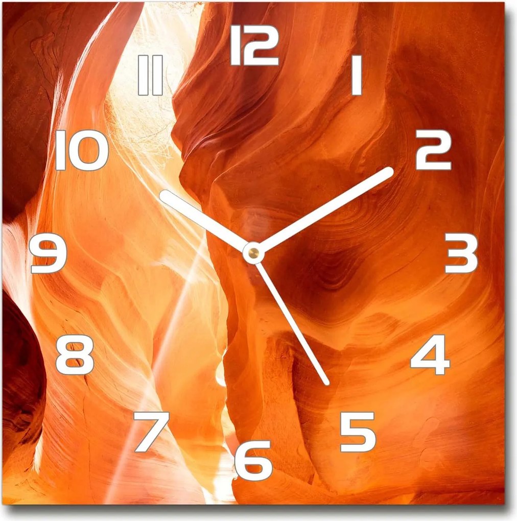 Kanyon szögletes üveg falióra 30x30 cm