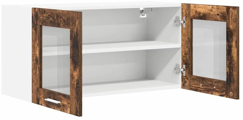 Függő szekrény Riga Füstölt tölgy és fehér 80 x 31 x 40 cm
