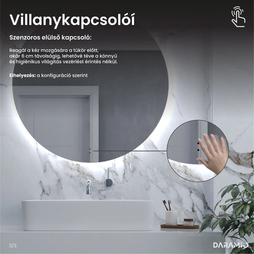 Aszimmetrikus tükör LED-világítással G5