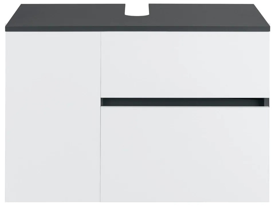 Fehér-antracitszürke fali mosdó alatti szekrény 80x53 cm Wisla – Støraa