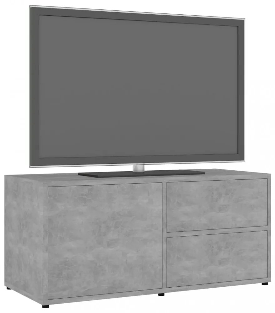 betonszürke szerelt fa TV-szekrény 80 x 34 x 36 cm