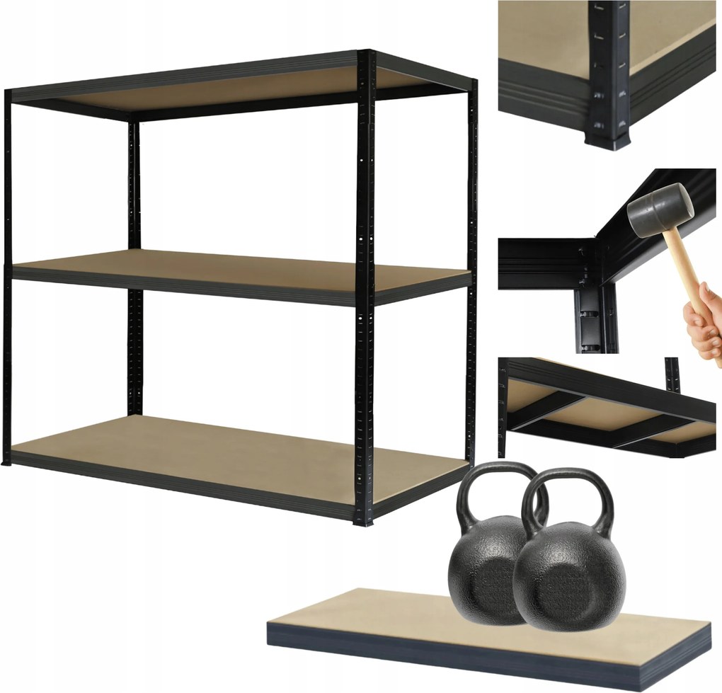 Tárolószekrény fém Black Helios 106x120x35cm 3Px275kg Pl