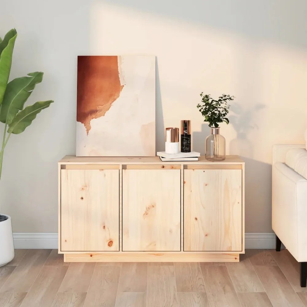 tömör fenyőfa tálalószekrény 111 x 34 x 60 cm