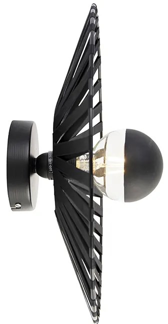 Rusztikus fali lámpa fekete 40 cm - Leia