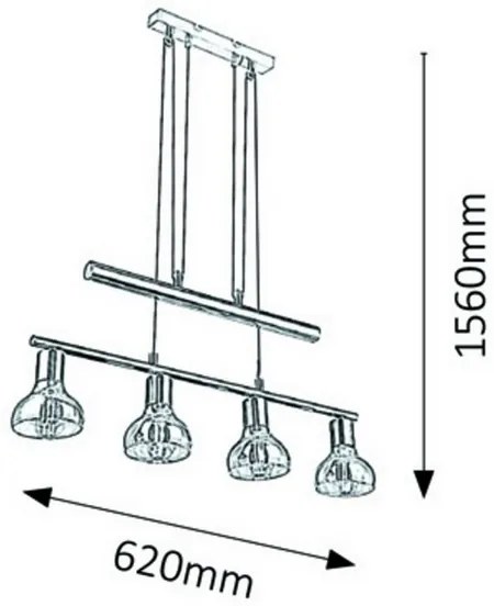 Rabalux 5551 - Csillár zsinóron HOLLY 4xE14/40W/230V arany